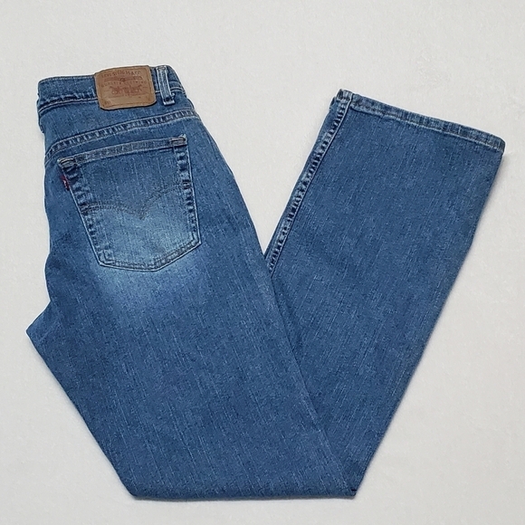 VINTAGE Y2K Levi's 515 Low Rise Stretch Stone Wash Bootcut Jeans 12 Long - Picture 2 of 12